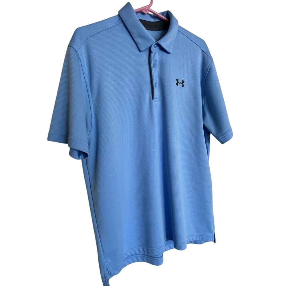 Under Armour‎ loose short sleeve men's button up size large blue